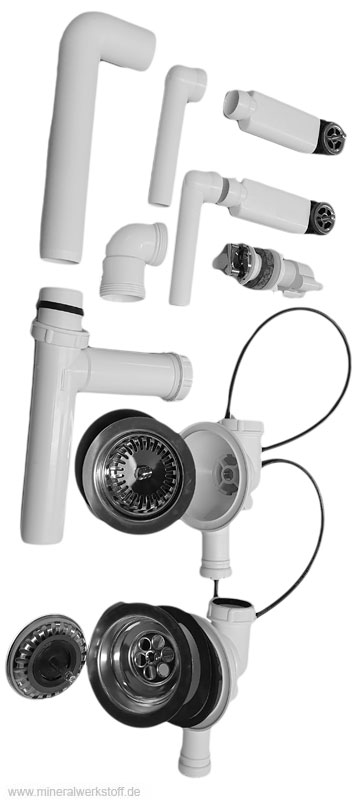 Ablaufgarnitur mit Gummist�psel
f�r ASP40, ASP80, ASP35, ADW73