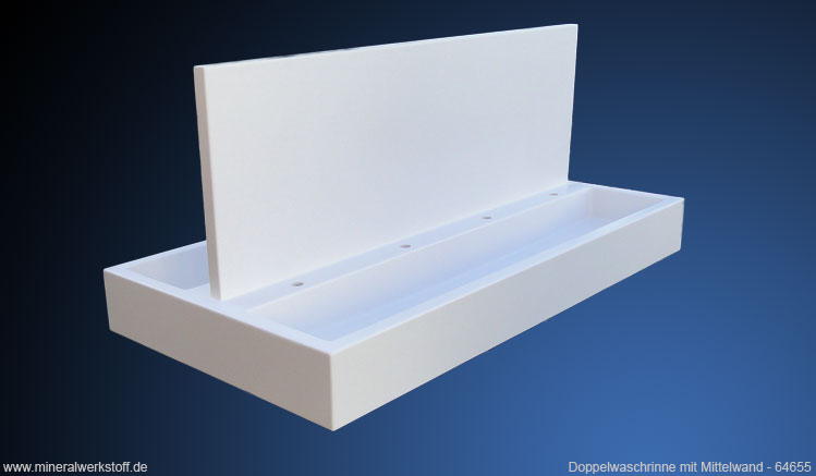 Doppelwaschrinne mit Mittelwand