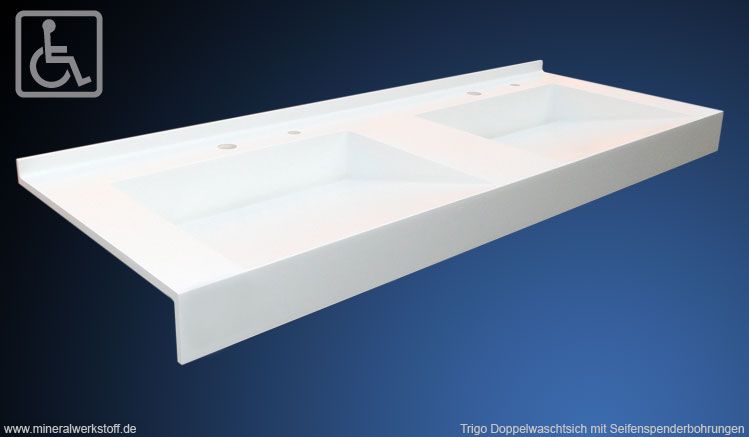 Trigo Doppelwaschtsich mit Seifenspenderbohrungen