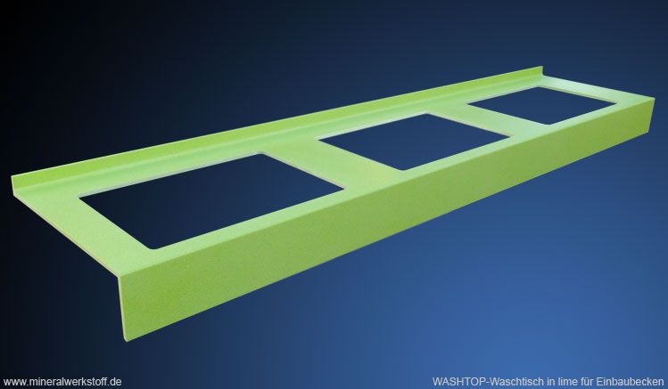 WASHTOP-Waschtisch in lime f�r Einbaubecken