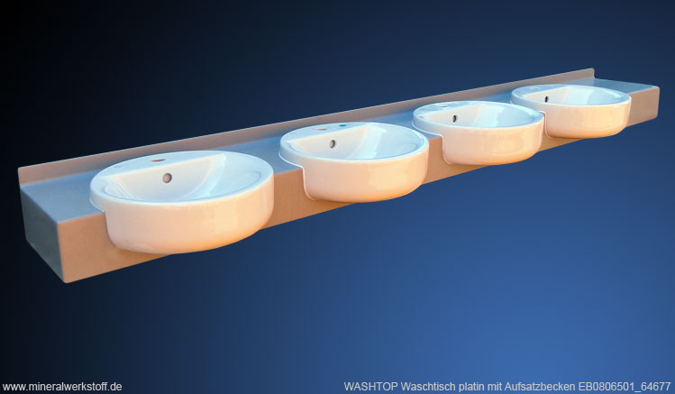 WASHTOP-Waschtisch in titan f�r Einbaubecken