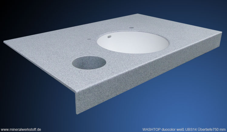 WASHTOP doucolor wei� mit UBS 14 �bertiefe 750 mm