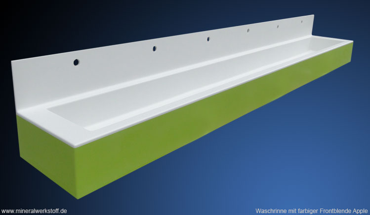 Waschrinne mit farbiger Frontblende Apple