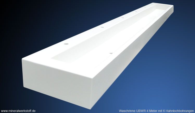 Waschrinne 4 Meter mit 6 Hahnlochbohrungen