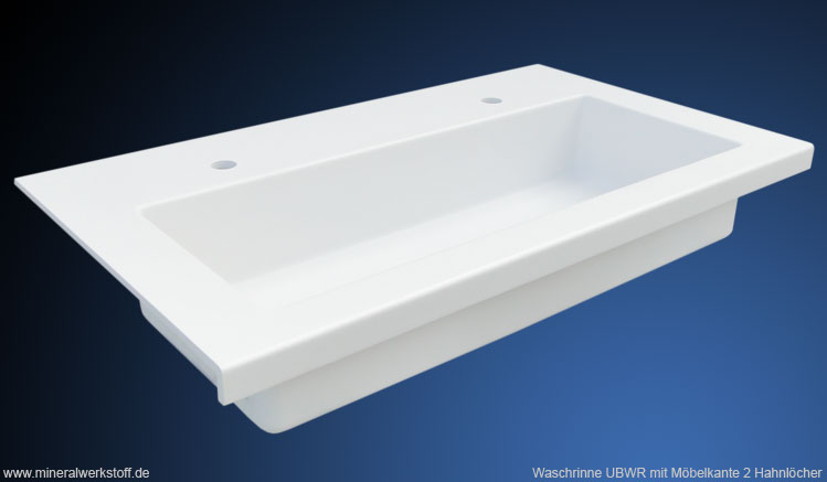Waschrinne mit M�belkante und 2 Hahnl�cher