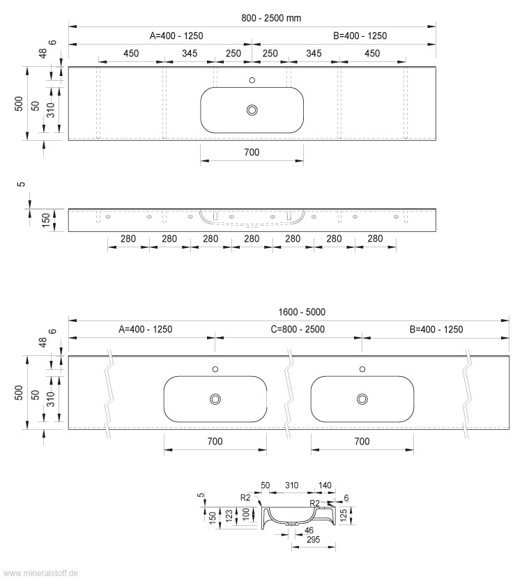 Technische Zeichnung Carr&eacute;