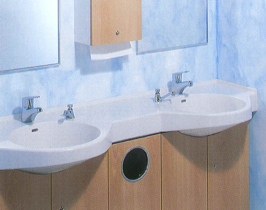 Mineralwerkstoff Waschtisch Unterschrank