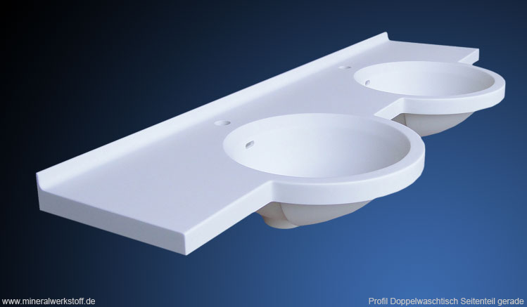 Profil Doppelwaschtisch Seitenteil gerade