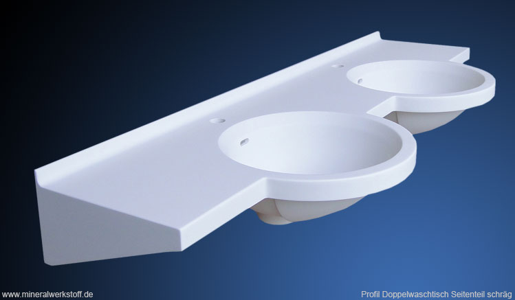 Profil Doppelwaschtisch Seitenteil schr&auml;g