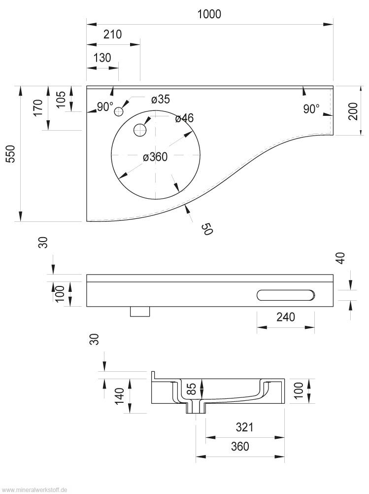 Technische Zeichnung Tangent