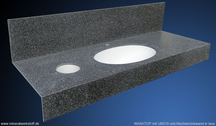 Washtop UBS19 mit Nischenr�ckwand in lava